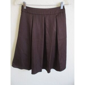 Yige Pleated Skirt with Pockets Dark Brown Size 4 High Waist Rise